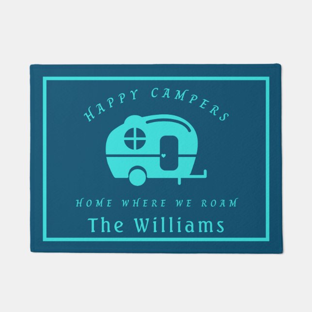 Happy Campers Home Where We Roam Campsite Doormat (Front)