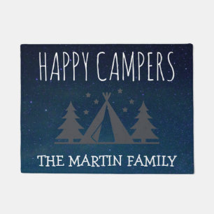 Happy Campers Personalised Camping Tent Starry Sky Doormat