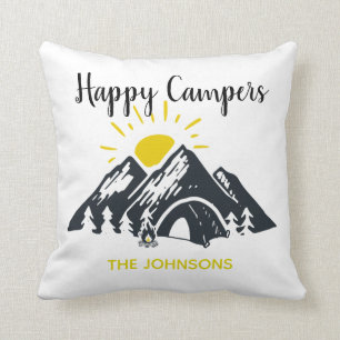 Happy Campers personalised custom camping RVing Cushion