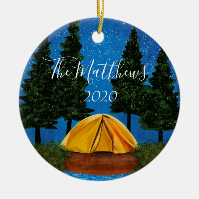 Happy Campers Personalised Family Ornament (Front)