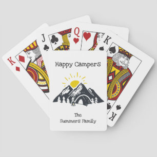 Happy Campers Personalised Mountain Playing Cards