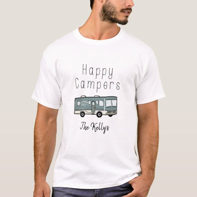 Happy Campers Personalised RV T-Shirt (Front)