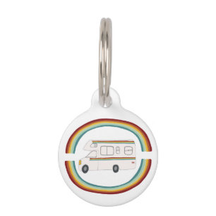 Happy Campers Rainbows Motorhome RVing Whimsical Pet Tag