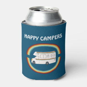 Happy Campers Rainbows Whimsical Motorhome RVing Can Cooler