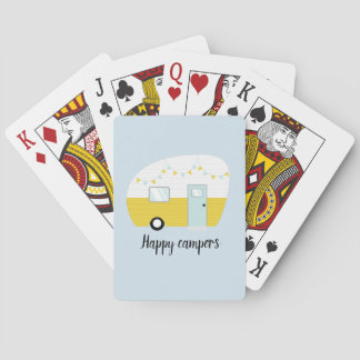 Happy Campers Retro Vintage Camper Playing Cards