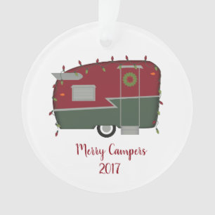 Happy Campers Retro Vintage Christmas Ornament