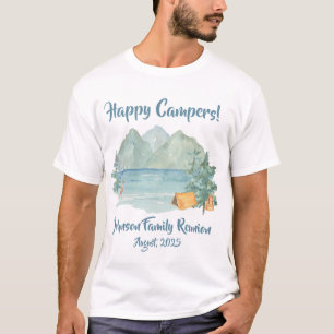 Happy Campers Rustic Mountains Family Reunion  T-S T-Shirt