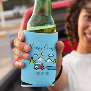 Happy Campers RV Mountains Camping Camp Can Cooler