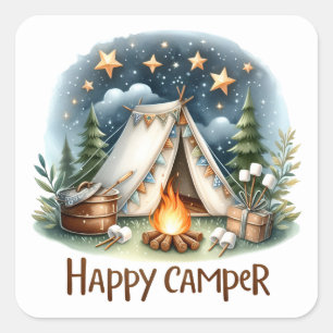 Happy Campers  Summer  Stickers