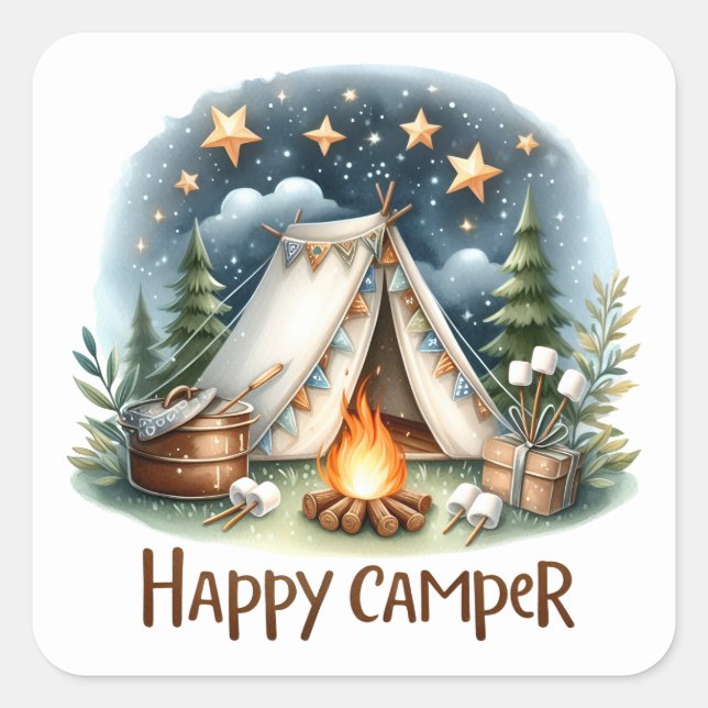 Happy Campers  Summer  Stickers (Front)