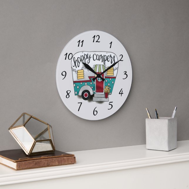 Happy campers trailer large clock (Office)