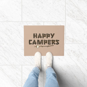 Happy Campers word art door mat