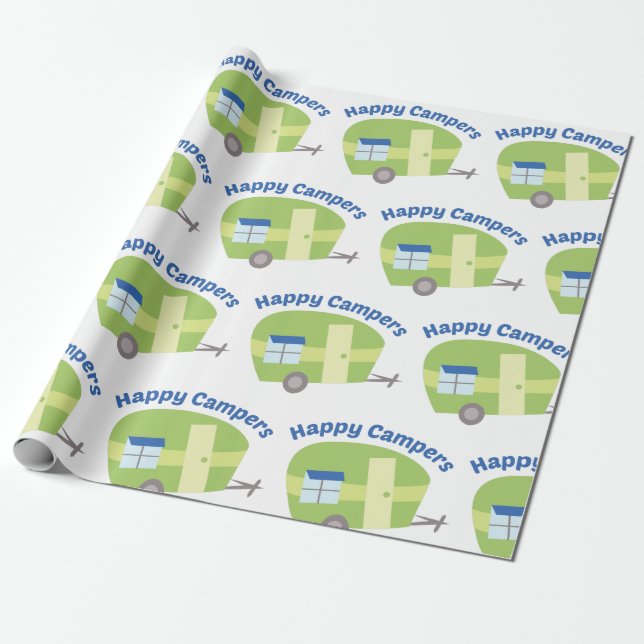 Happy Campers Wrapping Paper (Unrolled)