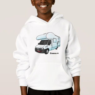 Happy campervan cartoon illustration