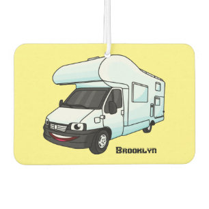 Happy campervan cartoon illustration car air freshener