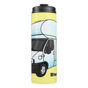 Happy campervan cartoon illustration thermal tumbler