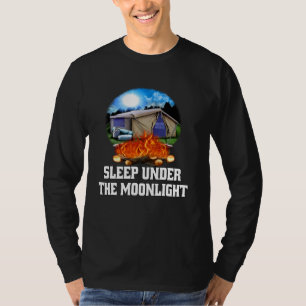 Happy Camping Camper Art Design Sleep Under The Mo T-Shirt