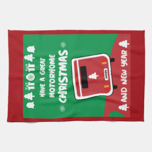 Happy Camping Motorhom Xmas      Tea Towel