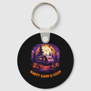 Happy CampOWeen Camping Halloween Costume Pumpkin  Key Ring
