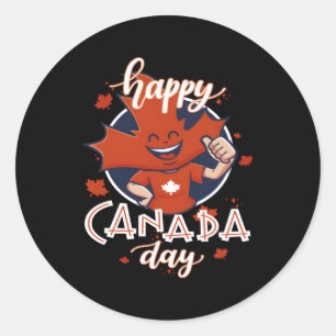 Happy Canada Day 2023 Canadian Maple Patriotic Classic Round Sticker