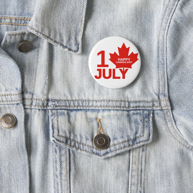 Happy Canada Day 6 Cm Round Badge (In Situ)