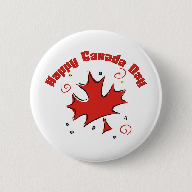 Happy Canada Day 6 Cm Round Badge (Front)