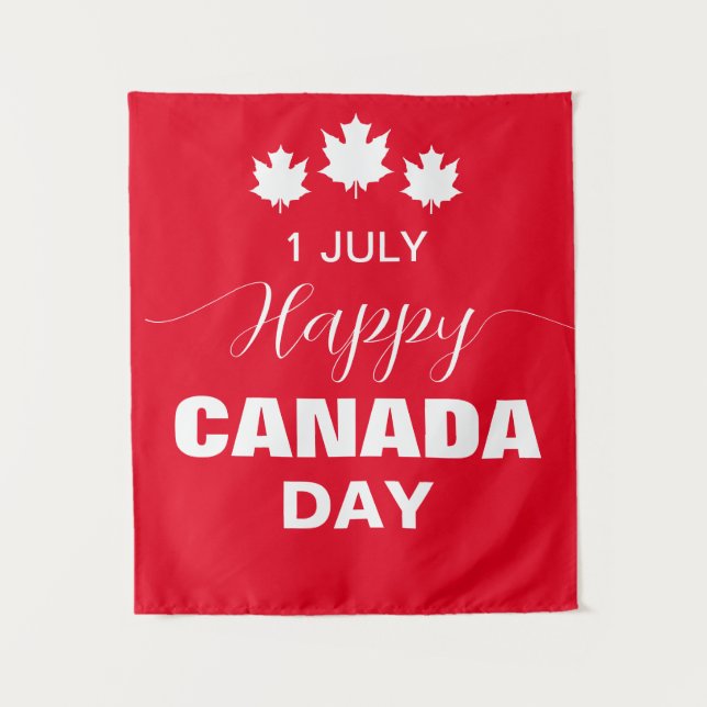 Happy Canada day Backdrop Tapestry (Front)