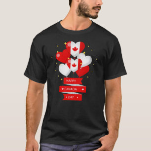 Happy Canada Day Balloons Flag Canada Funny T-Shirt