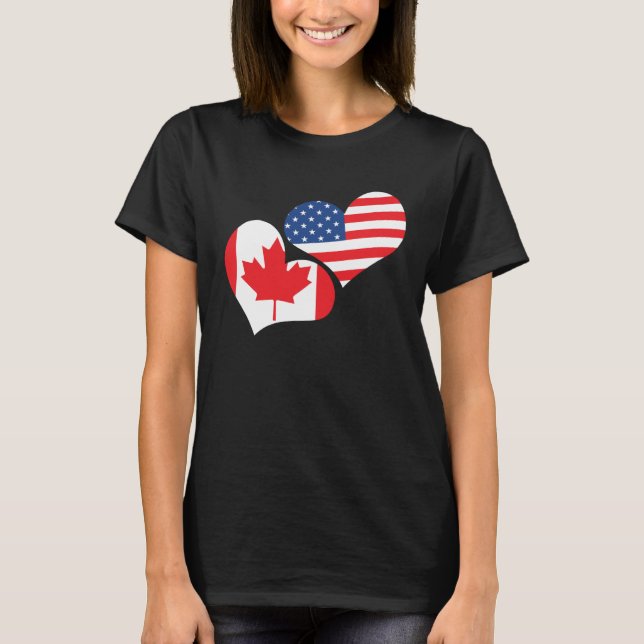 Happy Canada Day Canadian Canada Flag Maple Leaf   T-Shirt (Front)