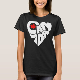 Happy Canada Day Canadian Flag Maple Leaf Heart T-Shirt