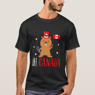 Happy Canada Day Canadian Groundhog Flag T-Shirt