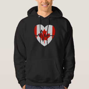Happy Canada Day Canadian Heart Beat Rate Nurse Hoodie
