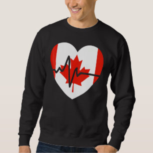 Happy Canada Day   Canadian Heart Beat Rate Nurse Sweatshirt