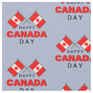 Happy Canada Day Canadian National Flag  Fabric