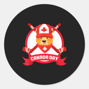 Happy Canada Day Design Funny Canadian Groundhog F Classic Round Sticker