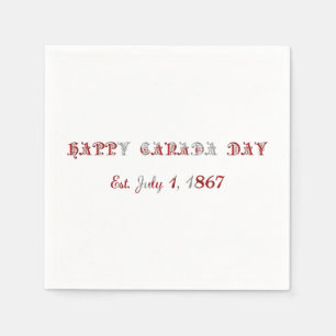 Happy Canada Day Est. July 1, 1867 Typography Napkin