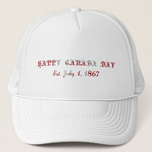 Happy Canada Day Est. July 1 ,1867 Typography Trucker Hat