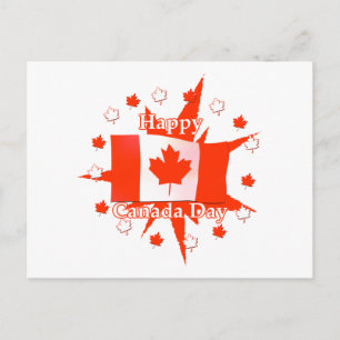Happy Canada Day Flag Design Postcard