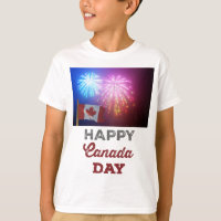 Happy Canada Day Flag & Fireworks
