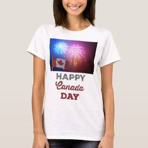 Happy Canada Day Flag & Fireworks T-Shirt