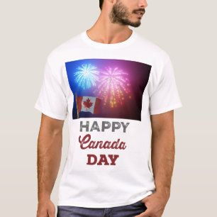 Happy Canada Day Flag & Fireworks T-Shirt
