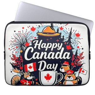 Happy Canada Day Fun Laptop Sleeve