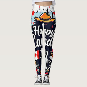 Happy Canada Day Fun Leggings