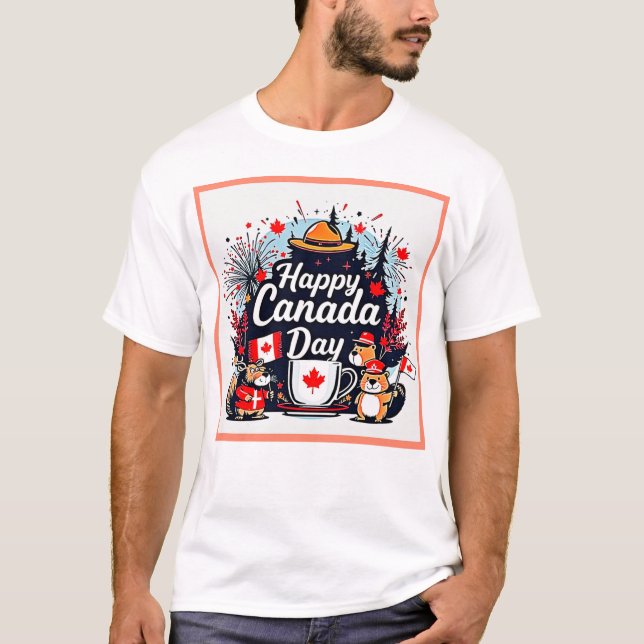 Happy Canada Day Fun T-Shirt (Front)