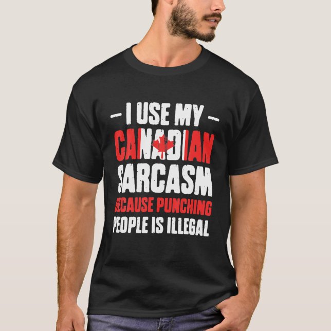 Happy Canada Day Funny Canadian Moose Beaver Flag T-Shirt (Front)
