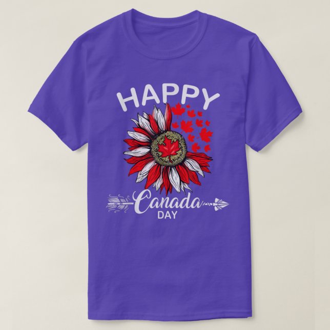 Happy Canada Day Funny Maple Leaf Canada Day Sunfl T-Shirt (Design Front)