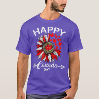 Happy Canada Day Funny Maple Leaf Canada Day Sunfl T-Shirt