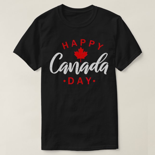Happy Canada Day  Funny Maple Leaf Canadian Flag K T-Shirt (Design Front)