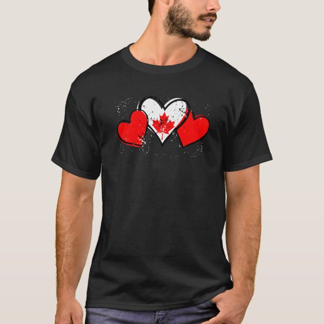 Happy Canada Day Heart Flag Canada Canadian  Men W T-Shirt (Front)
