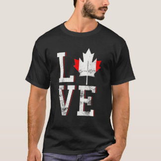 Happy Canada Day   I Love Canada Maple Leaf Flag T-Shirt